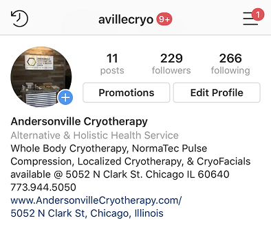 Aville Cryo's Instagram